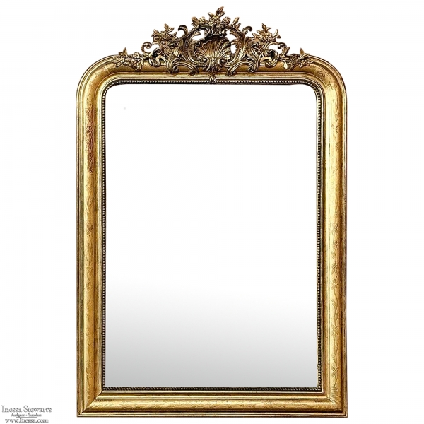 19th Century French Napoleon III Period Giltwood Mirror