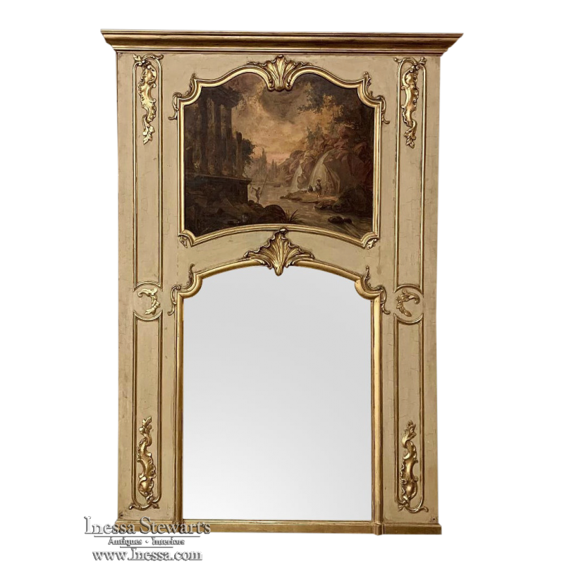 Trumeau ~ 19th Century French Louis XV Painted and Gilded