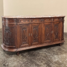 19th Century French Neoclassical Louis XVI Marble Top Buffet ~ Credenza