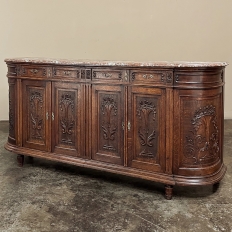 19th Century French Neoclassical Louis XVI Marble Top Buffet ~ Credenza