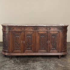 19th Century French Neoclassical Louis XVI Marble Top Buffet ~ Credenza