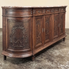 19th Century French Neoclassical Louis XVI Marble Top Buffet ~ Credenza