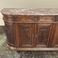 19th Century French Neoclassical Louis XVI Marble Top Buffet ~ Credenza