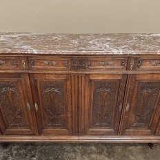 19th Century French Neoclassical Louis XVI Marble Top Buffet ~ Credenza