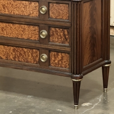 Antique French Louis XVI Mahogany Commode ~ Chest of Drawers with Carrara Marble