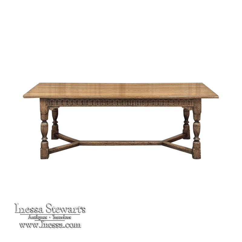 Antique Rustic Oak Dining Table