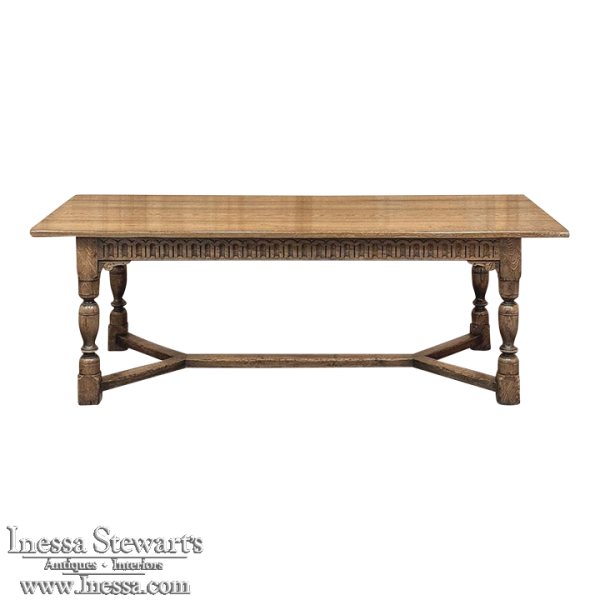 Antique Rustic Oak Dining Table