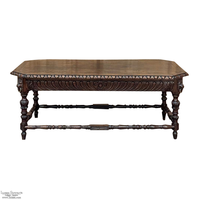 19th Century French Renaissance Library Table