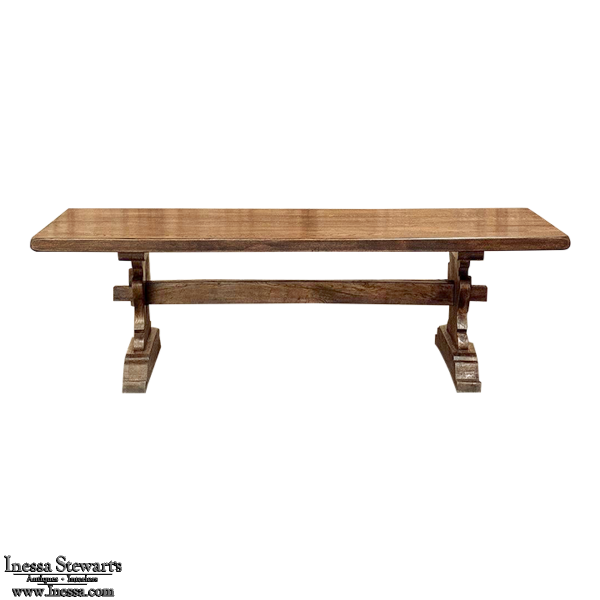 Rustic Antique Dining Table ~ Trestle Table in Solid Oak