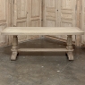 Antique Country French Stripped Oak Trestle Table