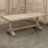 Antique Country French Stripped Oak Trestle Table