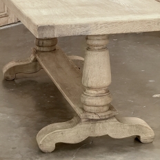 Antique Country French Stripped Oak Trestle Table