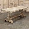 Antique Country French Stripped Oak Trestle Table