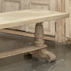 Antique Country French Stripped Oak Trestle Table