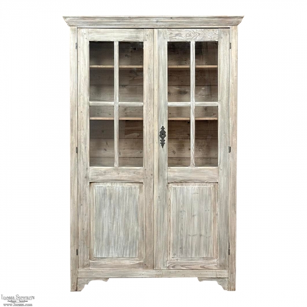 19th Century Swedish Whitewashed Bookcase