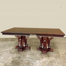 Antique French Empire Mahogany Double Pedestal Dining ~ Conference Table