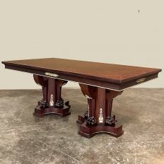 Antique French Empire Mahogany Double Pedestal Dining ~ Conference Table