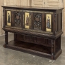 19th Century Italian Gothic Walnut Raised Buffet with Painted Panels