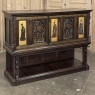 19th Century Italian Gothic Walnut Raised Buffet with Painted Panels