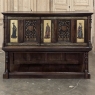 19th Century Italian Gothic Walnut Raised Buffet with Painted Panels