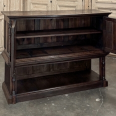 19th Century Italian Gothic Walnut Raised Buffet with Painted Panels