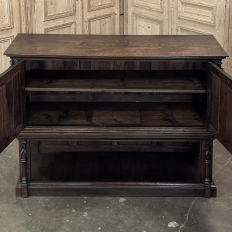 19th Century Italian Gothic Walnut Raised Buffet with Painted Panels