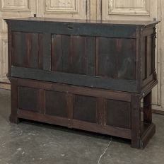 19th Century Italian Gothic Walnut Raised Buffet with Painted Panels