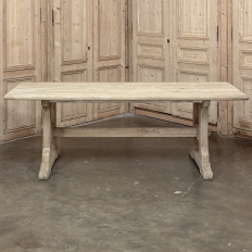 Rustic Antique Trestle Table ~ Dining Table in Stripped Oak