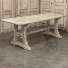 Rustic Antique Trestle Table ~ Dining Table in Stripped Oak