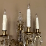 Pair Solid Brass & Crystal French Style Wall Sconces