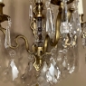 Pair Solid Brass & Crystal French Style Wall Sconces