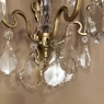 Pair Solid Brass & Crystal French Style Wall Sconces