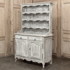 19th Century Country French Whitewashed Vaisselier ~ Buffet ~ Cupboard