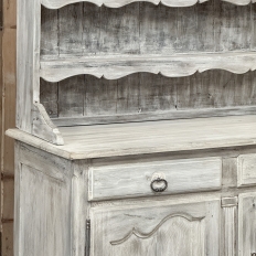 19th Century Country French Whitewashed Vaisselier ~ Buffet ~ Cupboard