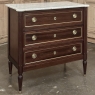 Antique French Louis XVI Mahogany Commode with Carrara Marble