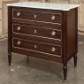 Antique French Louis XVI Mahogany Commode with Carrara Marble