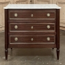 Antique French Louis XVI Mahogany Commode with Carrara Marble