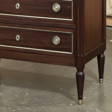 Antique French Louis XVI Mahogany Commode with Carrara Marble