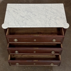 Antique French Louis XVI Mahogany Commode with Carrara Marble