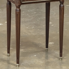 Pair Antique French Directoire Style End Tables with Carrara Marble