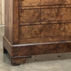 19th Century French Louis Philippe Period Burl Walnut Commode