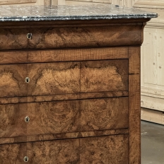 19th Century French Louis Philippe Period Burl Walnut Commode