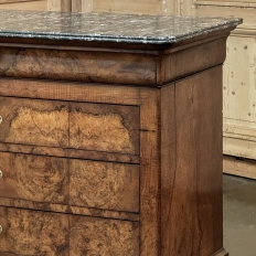 19th Century French Louis Philippe Period Burl Walnut Commode