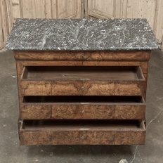 19th Century French Louis Philippe Period Burl Walnut Commode