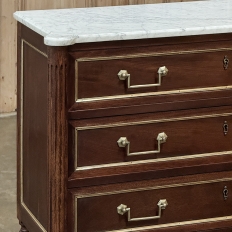 Antique French Louis XVI Mahogany Commode with Carrara Marble