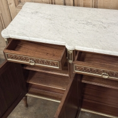 Antique French Louis XVI Mahogany Marble Top Buffet