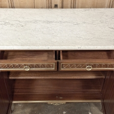 Antique French Louis XVI Mahogany Marble Top Buffet