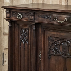 19th Century French Gothic Walnut Buffet