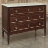 Antique French Louis XVI Mahogany Commode with Carrara Marble