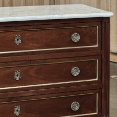 Antique French Louis XVI Mahogany Commode with Carrara Marble